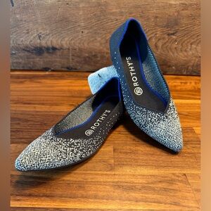 Rothy’s The Point Flats 7 Black Metallic